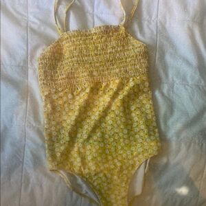 Yellow Floral One-Piece Swimsuit